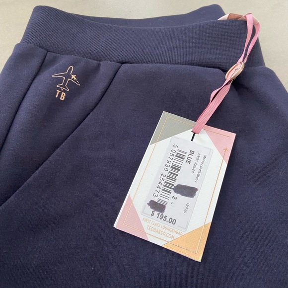 Ted Baker Navy Blue Jersey Jogger Sweatpants - Picture 2 of 6